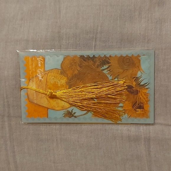 VAN GOGH Sunflowers Metal Bookmark With Tassel - Picture 3 of 3